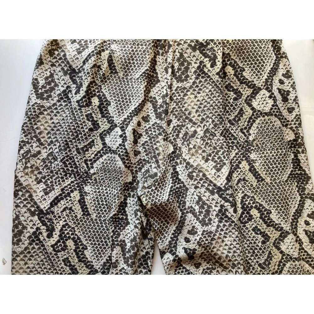 L'AGENCE Maeve Snake Print Silk Crepe V-Neck Tie Wide Leg Jumpsuit, Size 10 - Picture 8 of 13